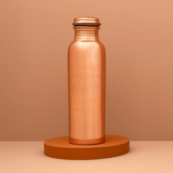 AYURVEDIC COPPER WATER BOTTLE SRI YANTRA